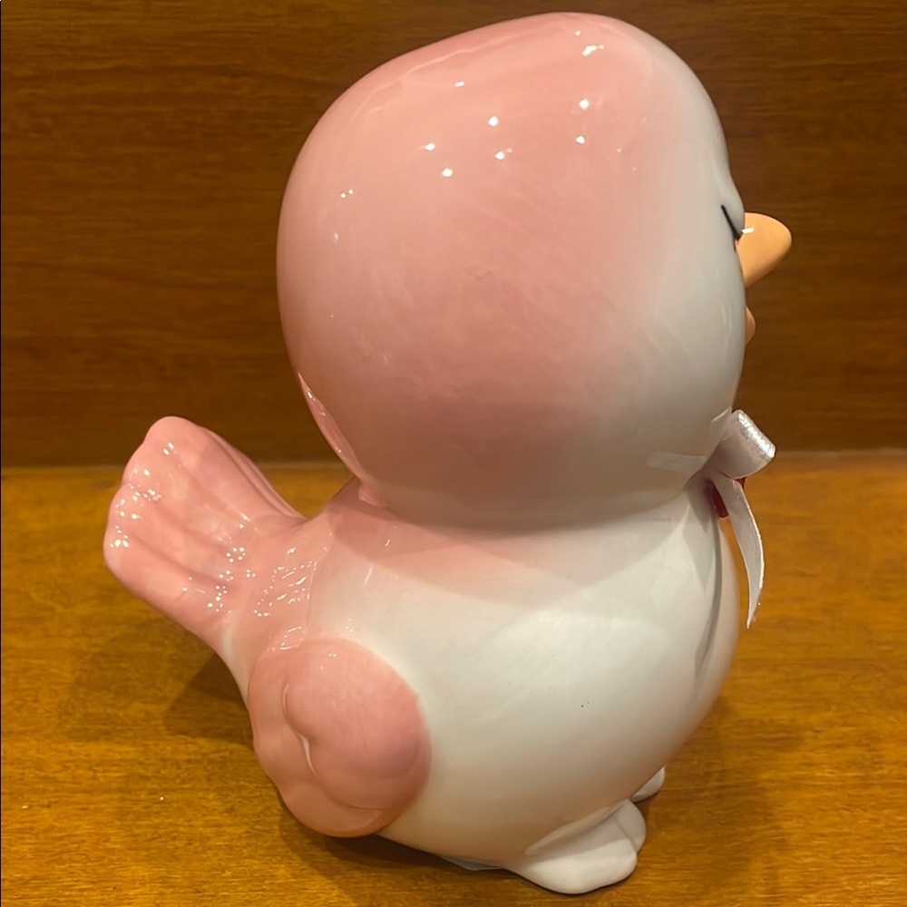 Ceramic Bird Figurine with Pink Accents - Picture 2 of 2